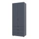 Распашной шкаф для одежды Гелар Графит 2 ДСП 77,5х49,5х203,4 (80737023)