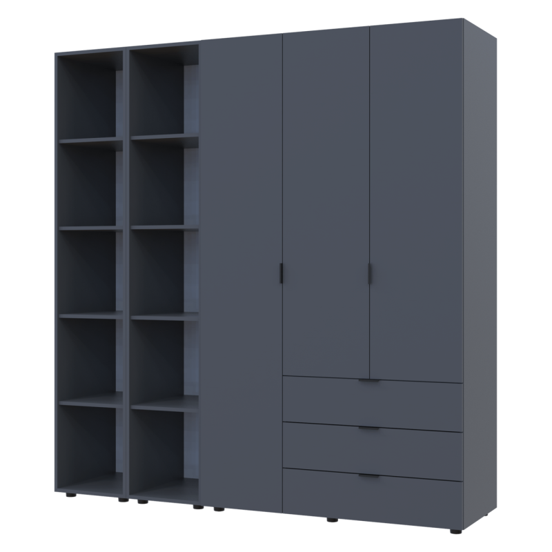 Комплект Гелар с 2 Этажерками Графит 3 ДСП 192.6х49.5х203.4 (42005060)