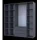 Шкаф для одежды Гелар Графит 4ДСП/Зеркало 194х49.5х203.4 (42002161)