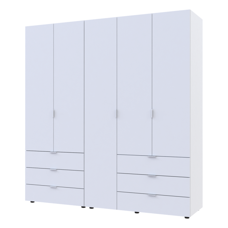 Распашная шафа для одежды Геллар комплект Белый 2+3 ДСП 193,7х49,5х203,4 (42002116)