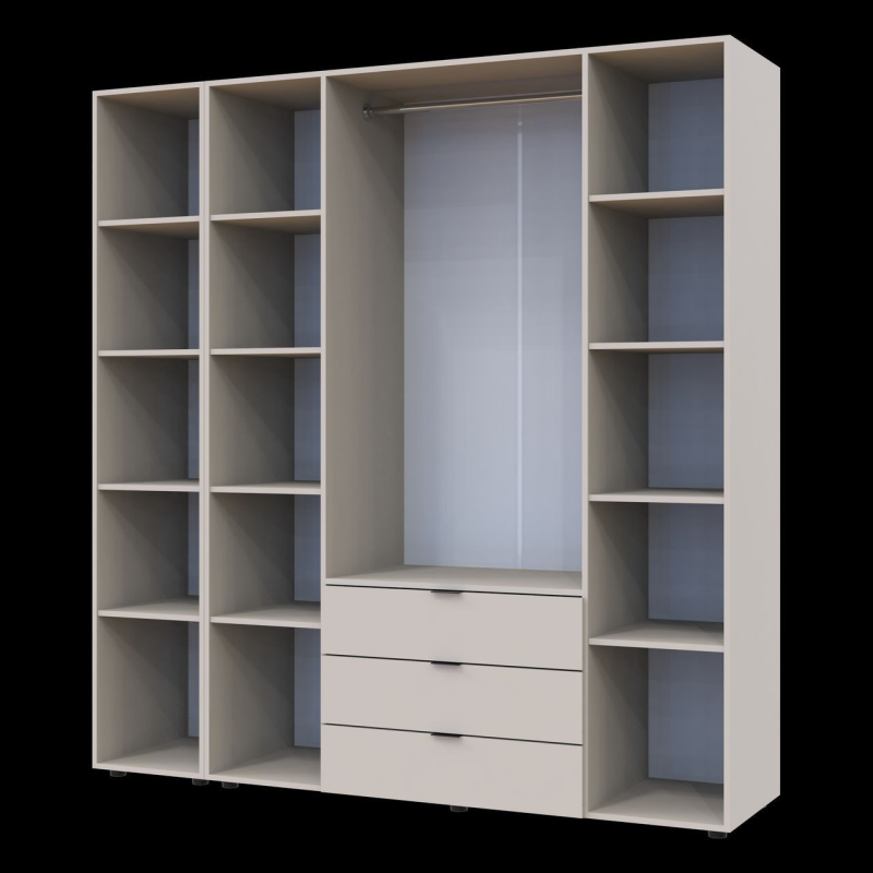 Шкаф для одежды Гелар Кашемир 4ДСП/Зеркало 194х49.5х203.4 (80737659)