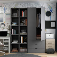 Комплект Гелар з 2 Поверхівками Графіт 2 ДСП 153.9х49.5х203.4 (42005055)