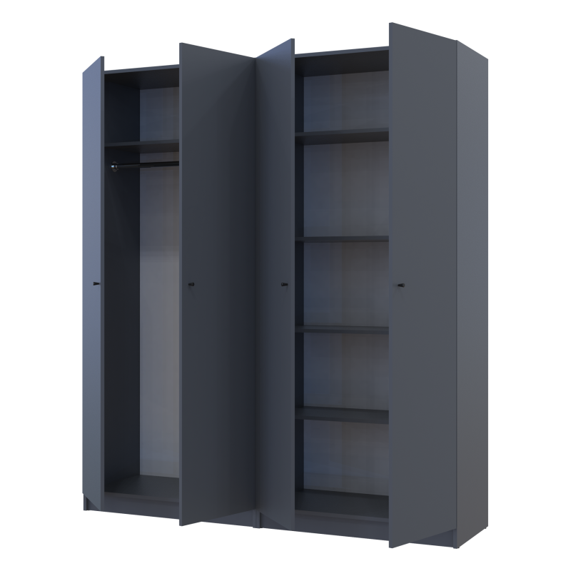 Комплект Промо с полками Графит 2+2 ДСП 180х48х204 (44900289)