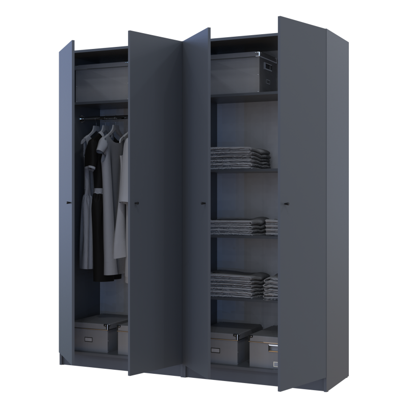 Комплект Промо с полками Графит 2+2 ДСП 180х48х204 (44900289)