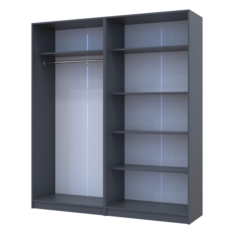 Комплект Промо с полками Графит 2+2 ДСП 180х48х204 (44900289)