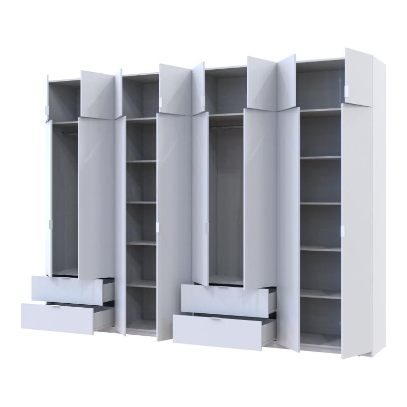 Комплект Лукас Белый 4+4 ДСП 320х50х240 (42005126)