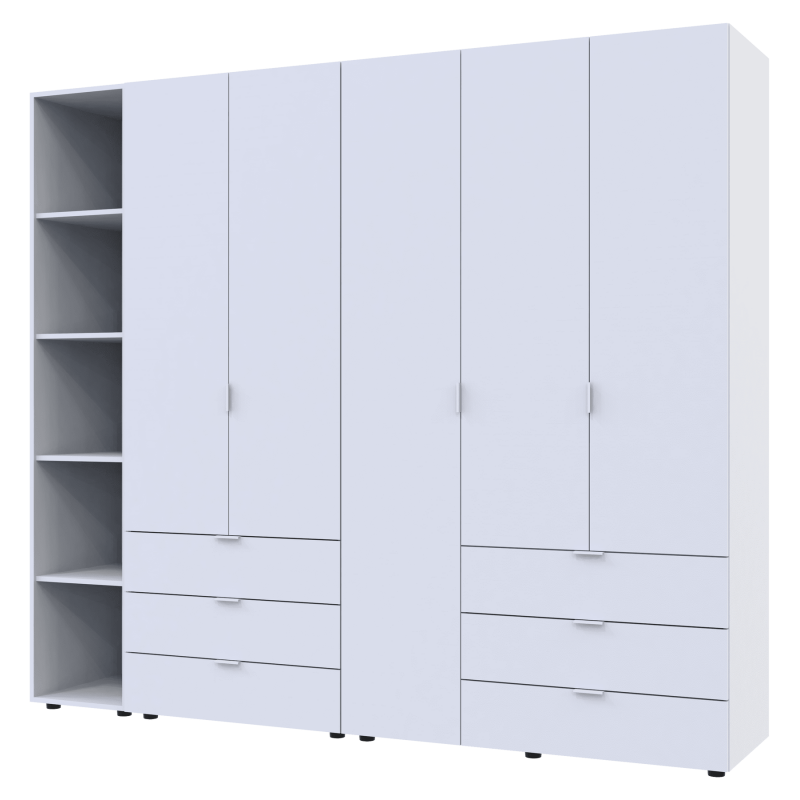 Zestaw Gelar z półką biały 2+3 płyta wiórowa 231,9x49,5x203,4 (42005032)