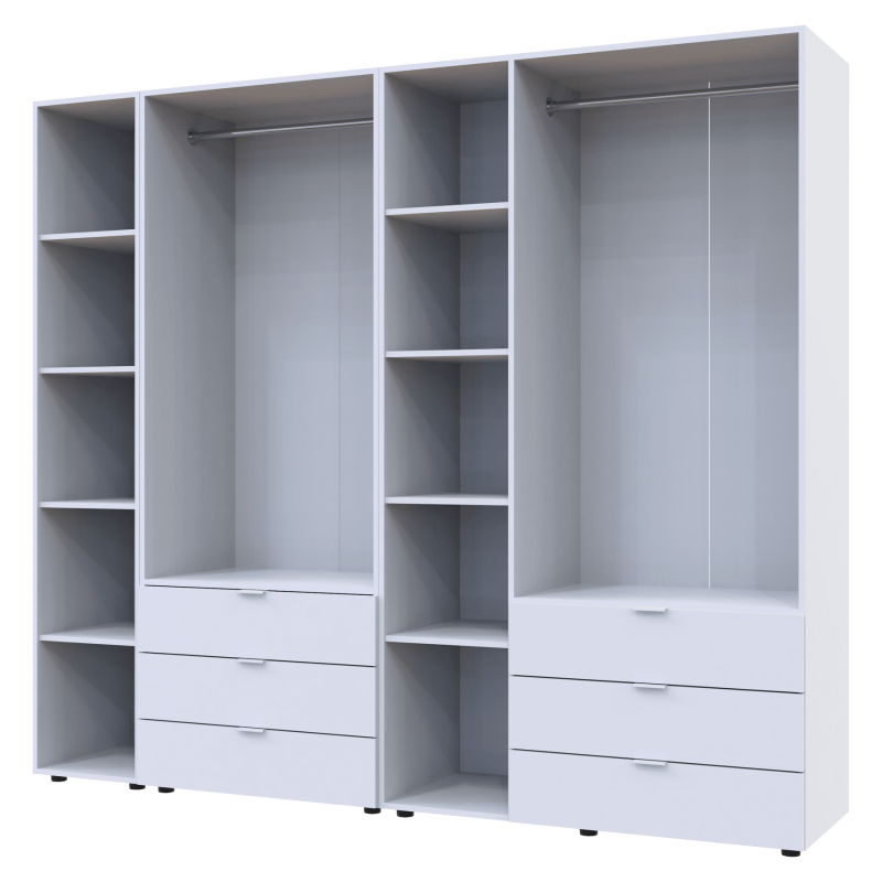 Zestaw Gelar z półką biały 2+3 płyta wiórowa 231,9x49,5x203,4 (42005032)