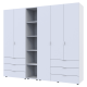 Zestaw Gelar z półką biały 2+3 płyta wiórowa 231,9x49,5x203,4 (42005032)