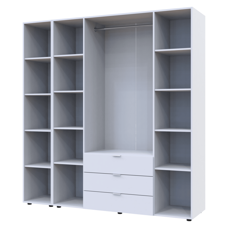 Комплект Гелар з Этажеркою Белый 4 ДСП 193.2х49.5х203.4 (42005038)