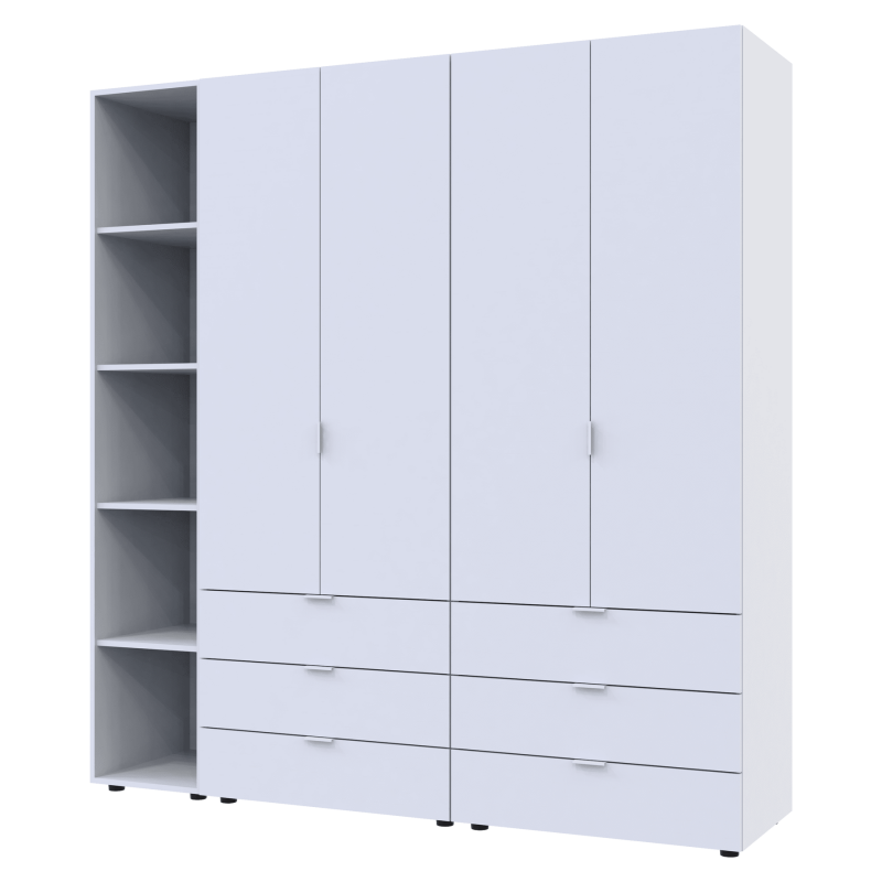 Комплект Гелар с этажеркой Белый 2+2 ДСП 193.2х49.5х203.4 (42005031)