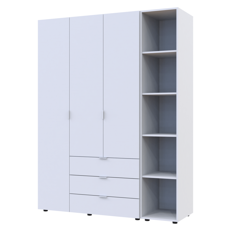 Комплект Гелар с этажеркой Белый 3 ДСП 154.4х49.5х203.4 (42005034)