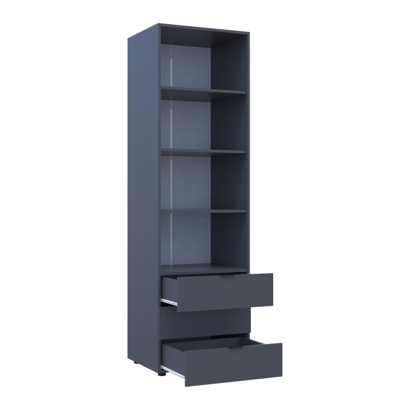 Пенал для одежды Гелар Графит 3Ш 60х49.5х203.4 (41516132)