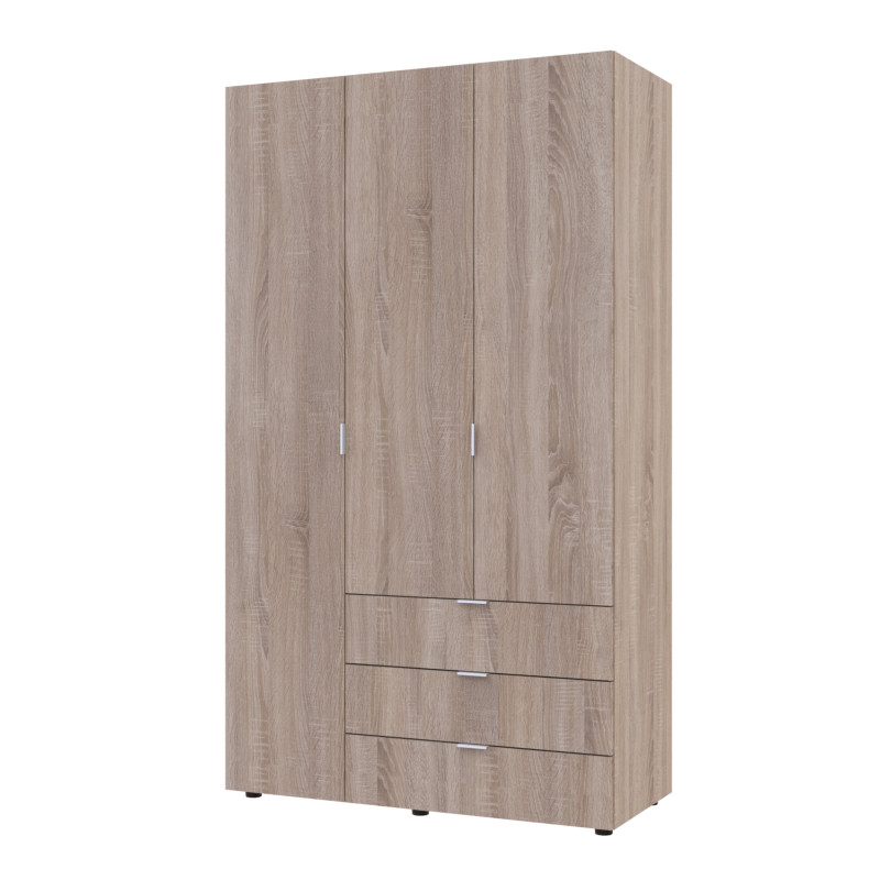 Распашной шкаф для одежды Гелар Дуб Cонома 3 ДСП 116,2х49,5х203,4 (80397559)