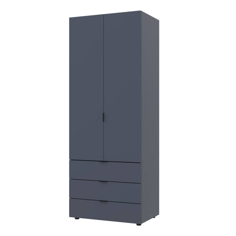 Распашной шкаф для одежды Гелар Графит 2 ДСП 77,5х49,5х203,4 (80737023)