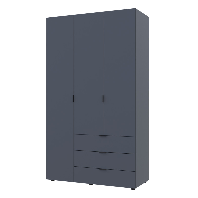 Распашной шкаф для одежды Гелар Графит 3 ДСП 116,2х49,5х203,4 (80737074)