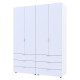 Распашной шкаф для одежды Гелар комплект Белый 2+2 ДСП 155х49,5х203,4 (42002117)