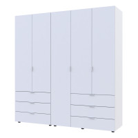 Распашной шкаф для одежды Гелар комплект Белый 2+3 ДСП 193,7х49,5х203,4 (42002116)