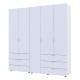 Распашная шафа для одежды Геллар комплект Белый 2+3 ДСП 193,7х49,5х203,4 (42002116)