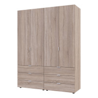 Gelar Sonoma 2+2 Hinged Wardrobe, Chipboard, 155x49.5x203.4 (42002123)