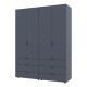 Распашной шкаф для одежды Гелар комплект Графит 2+2 ДСП 155х49,5х203,4 (42002131)