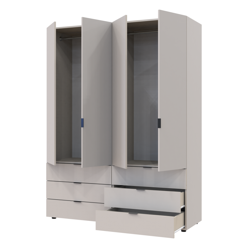 Распашной шкаф для одежды Гелар комплект Кашемир 2+2 ДСП 155х49.5х203.4 (80737637)