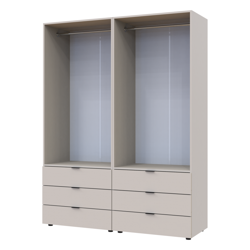 Распашной шкаф для одежды Гелар комплект Кашемир 2+2 ДСП 155х49.5х203.4 (80737637)