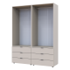 Распашной шкаф для одежды Гелар комплект Кашемир 2+2 ДСП 155х49.5х203.4 (80737637)
