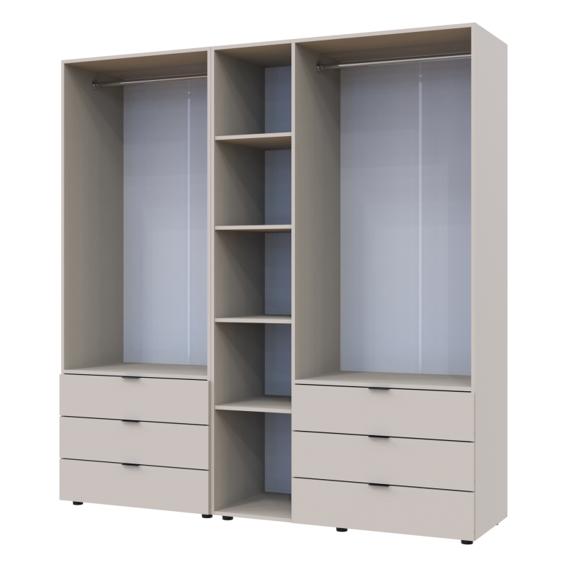 Распашной шкаф для одежды Гелар комплект Кашемир 2+3 ДСП 193.7х49.5х203.4 (80737638)