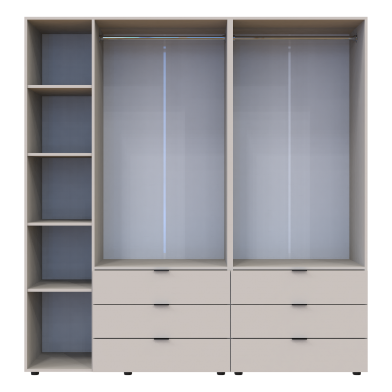 Распашной шкаф для одежды Гелар комплект Кашемир 2+3 ДСП 193.7х49.5х203.4 (80737638)