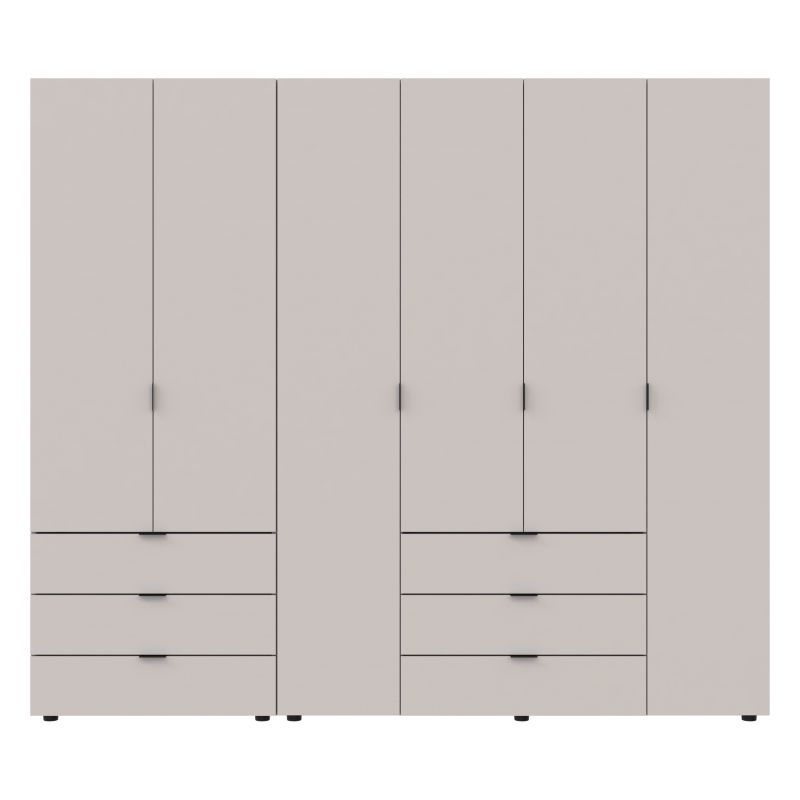 Распашной шкаф для одежды Гелар комплект Кашемир 2+4 ДСП 232.5х49.5х203.4 (80737639)