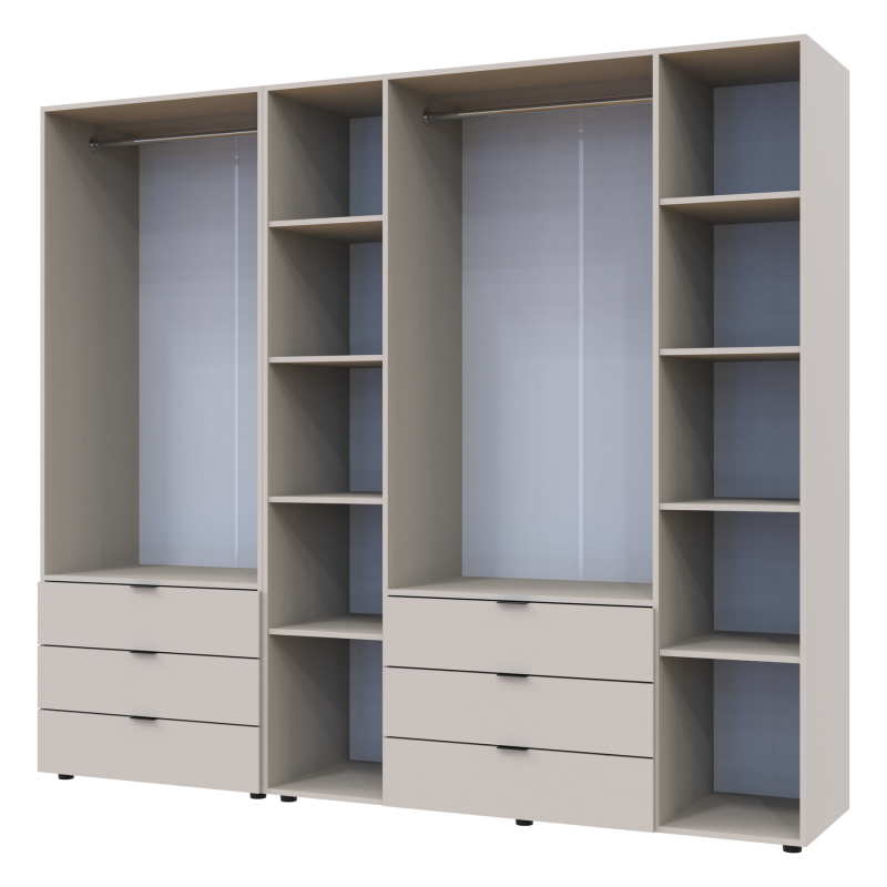 Распашной шкаф для одежды Гелар комплект Кашемир 2+4 ДСП 232.5х49.5х203.4 (80737639)