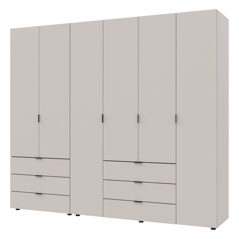 Распашной шкаф для одежды Гелар комплект Кашемир 2+4 ДСП 232.5х49.5х203.4 (80737639)