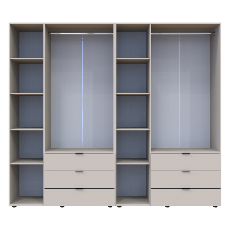 Распашной шкаф для одежды Гелар комплект Кашемир 3+3 ДСП 232.4х49.5х203.4 (80737640)