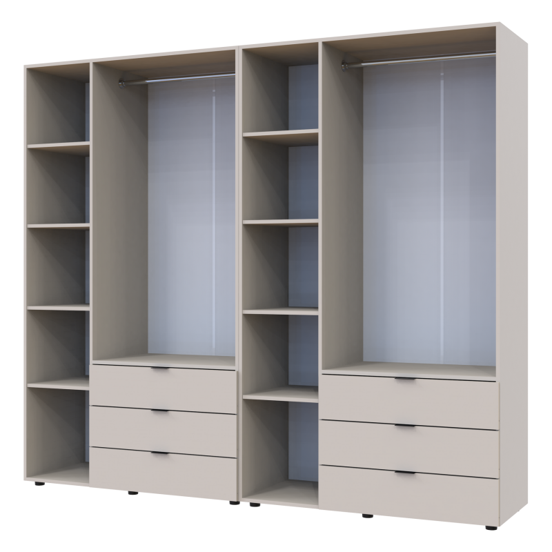 Распашной шкаф для одежды Гелар комплект Кашемир 3+3 ДСП 232.4х49.5х203.4 (80737640)