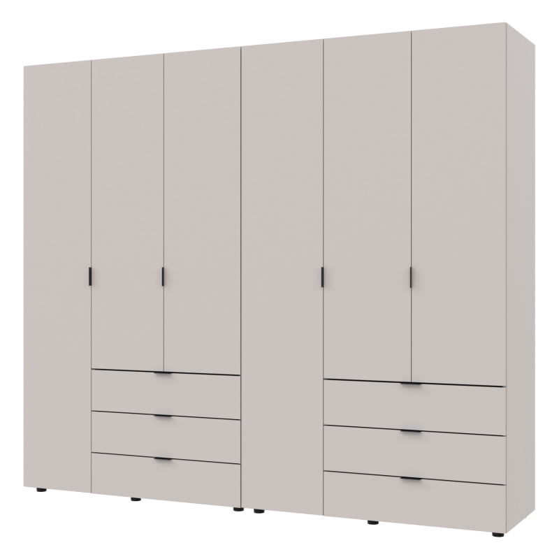 Распашной шкаф для одежды Гелар комплект Кашемир 3+3 ДСП 232.4х49.5х203.4 (80737640)