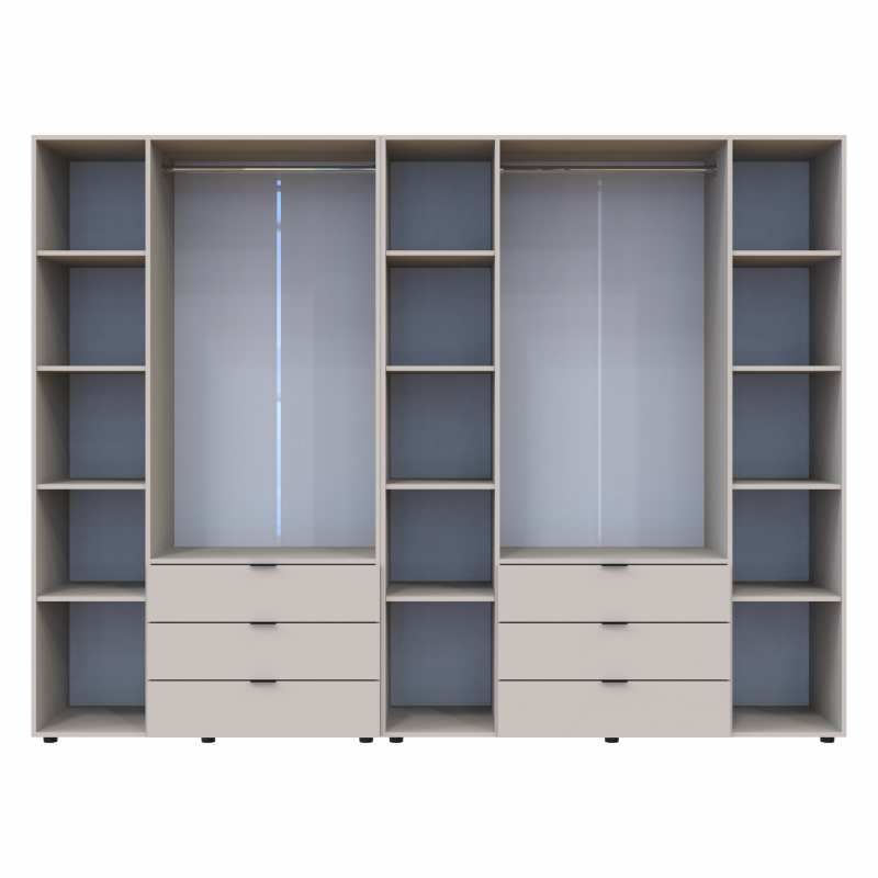 Распашной шкаф для одежды Гелар комплект Кашемир 3+4 ДСП 271.2х49.5х203.4 (80737641)