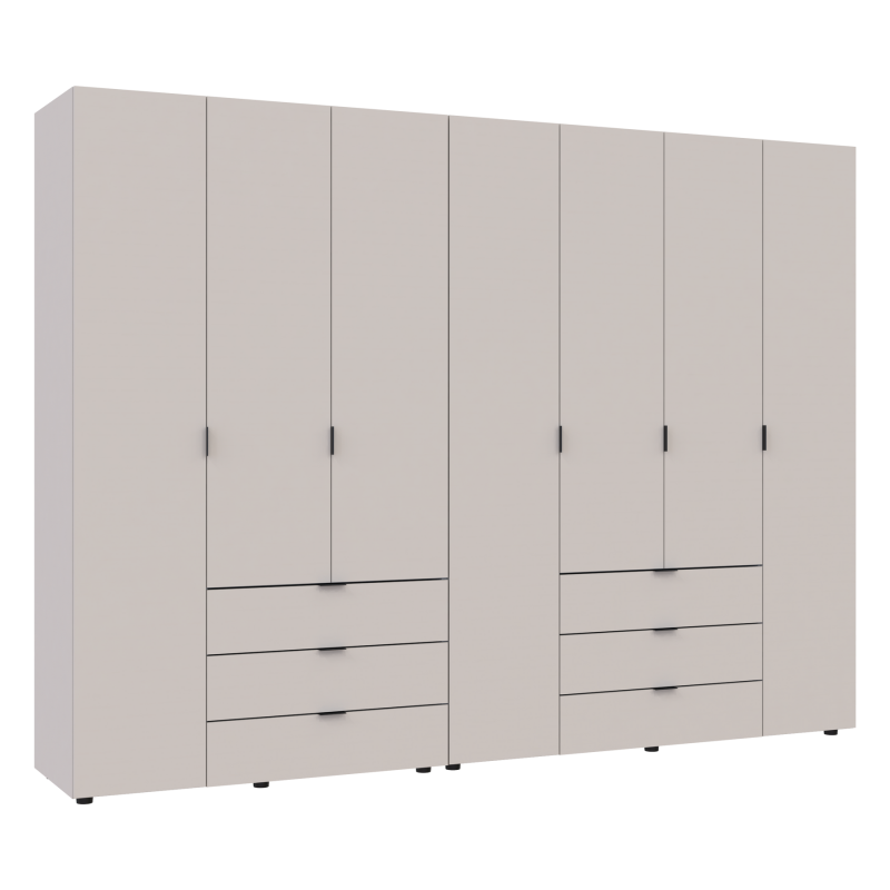 Распашной шкаф для одежды Гелар комплект Кашемир 3+4 ДСП 271.2х49.5х203.4 (80737641)