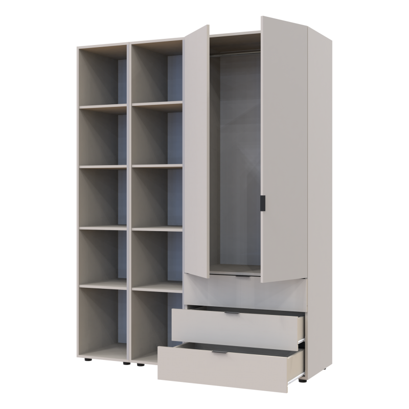 Распашная шкаф для одежды Гелар с 2 Этажерками Кашемир 2 ДСП 153.9х49.5х203.4 (80737644)