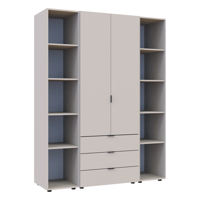 Распашная шкаф для одежды Гелар с 2 Этажерками Кашемир 2 ДСП 153.9х49.5х203.4 (80737644)