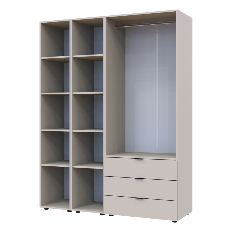 Распашная шкаф для одежды Гелар с 2 Этажерками Кашемир 2 ДСП 153.9х49.5х203.4 (80737644)