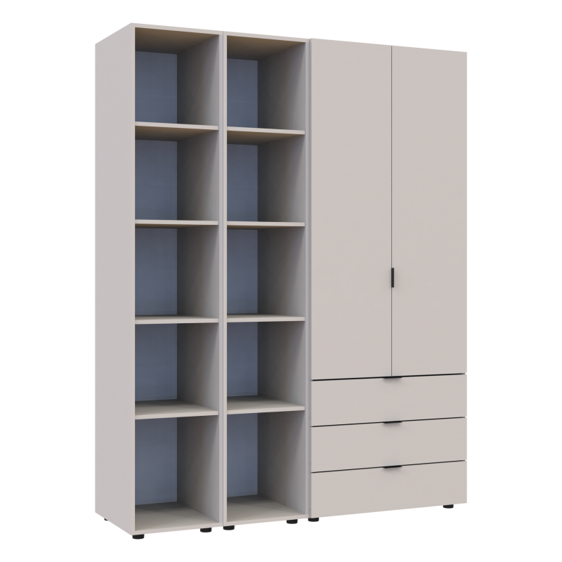 Распашная шкаф для одежды Гелар с 2 Этажерками Кашемир 2 ДСП 153.9х49.5х203.4 (80737644)