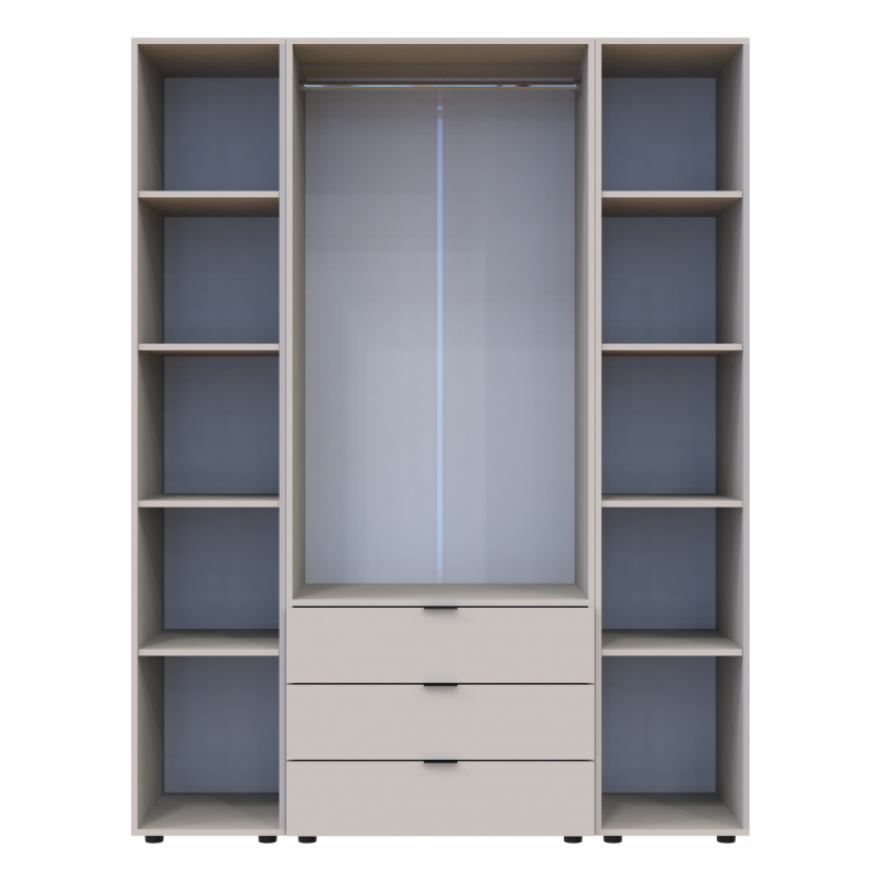 Распашная шкаф для одежды Гелар с 2 Этажерками Кашемир 2 ДСП 153.9х49.5х203.4 (80737644)