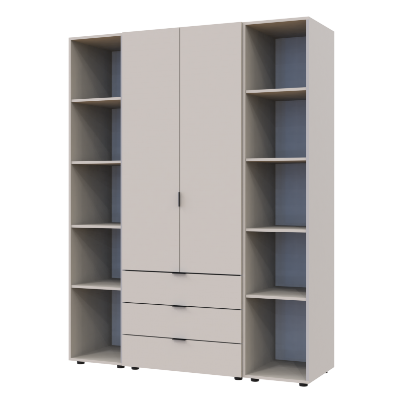 Распашная шкаф для одежды Гелар с 2 Этажерками Кашемир 2 ДСП 153.9х49.5х203.4 (80737644)