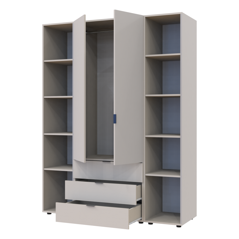 Распашная шкаф для одежды Гелар с 2 Этажерками Кашемир 2 ДСП 153.9х49.5х203.4 (80737644)