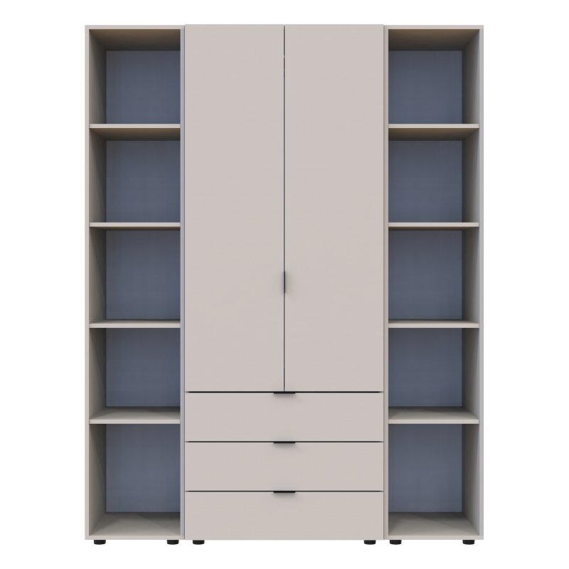 Распашная шкаф для одежды Гелар с 2 Этажерками Кашемир 2 ДСП 153.9х49.5х203.4 (80737644)