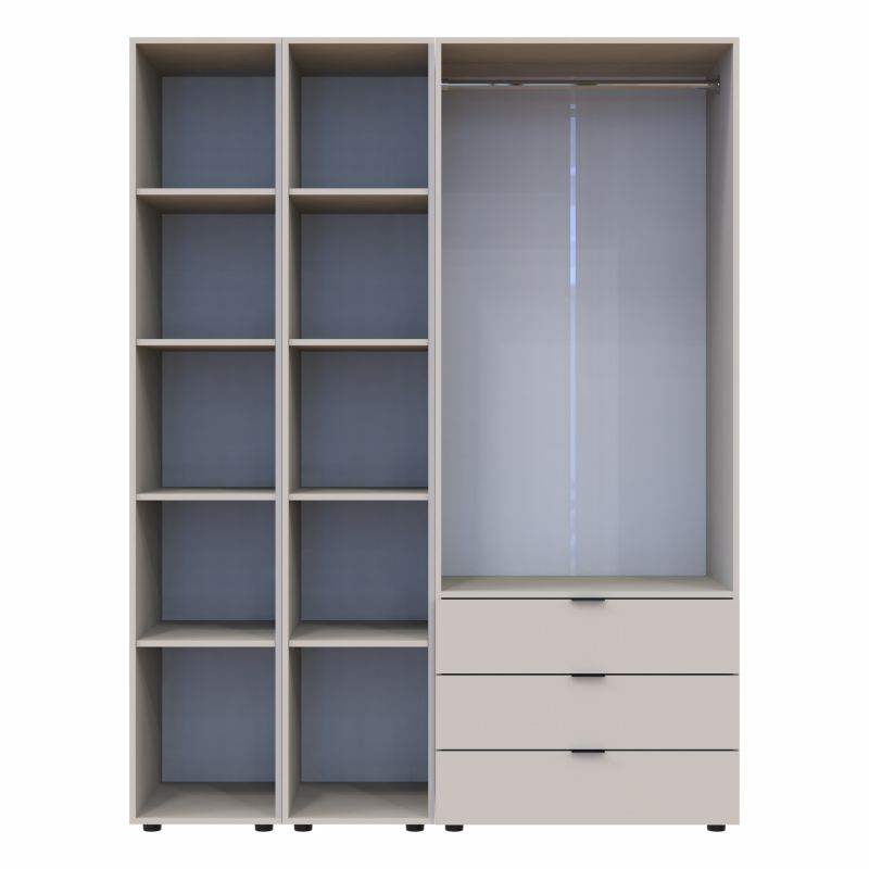 Распашная шкаф для одежды Гелар с 2 Этажерками Кашемир 2 ДСП 153.9х49.5х203.4 (80737644)