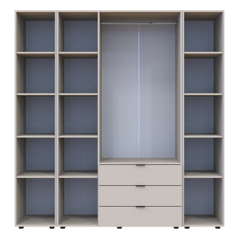 Распашная шкаф для одежды Гелар с 2 Этажерками Кашемир 3 ДСП 192.6х49.5х203.4 (80737646)