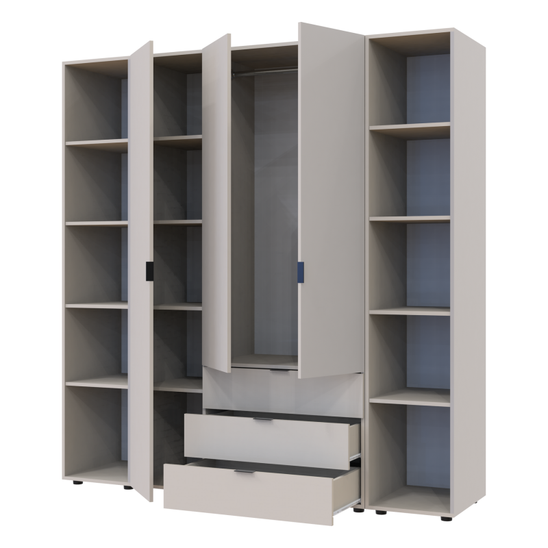 Распашная шкаф для одежды Гелар с 2 Этажерками Кашемир 3 ДСП 192.6х49.5х203.4 (80737646)