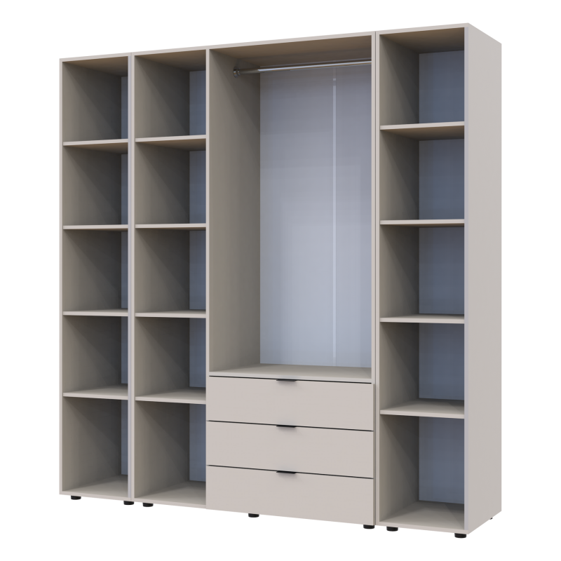 Распашная шкаф для одежды Гелар с 2 Этажерками Кашемир 3 ДСП 192.6х49.5х203.4 (80737646)